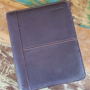 Brown leather case for tablet etc.